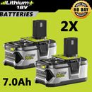 2x Batería 7.0 Ah 18V para Baterías RYOBI One+ Plus Litio RB18L50 P108 P104 P109