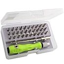 Farraige 32 In 1 Mini Screwdriver Bits Set with Magnetic Flexible Extension Rod for Home Appliance; Laptop; Mobile; Computer Repairing Preparations (Green)