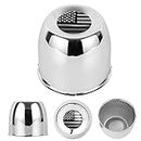 InTech Auto 4.25 Inch Push Through Wheel Center Hub Caps for 3.7 Inch 93MM Height Stainless Replacement Wheel Center Hubcaps for Truck Trailer Rims, Set of 4 American Flag Style