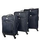 Vivo Technologies 3pc Luggage Suitcases Soft Shell Trolley 4 Wheel Travel Carry On Bag Set Lightweight Anti Crack Cabin & Hold Luggage 100+ Airlines Approved