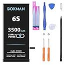 bokman Batería para iPhone 6s 3500mAh, Batería de Polímero de Iones de Litio de Alta Capacidad de 3,82v con Kit de Herramientas y Tiras Adhesivas
