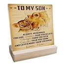 Son Gifts from Mum, Lion King Gifts for Son Birthday Gifts for Boys Christmas Presents Motivational Gift Positivity Plaque Wooden Ornaments