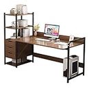 ABNMJKI Scrivanie Computer Desktop Desk, Bookcase, Bookcase, Integrated Desk, Home Bedroom, Student Desk, Writing Desk, Corner Desk