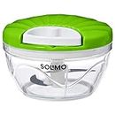 Amazon Brand - Solimo Plastic 500 ml Large Vegetable Chopper with 3 Blades, Green