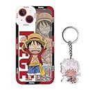 Priari Cool Anime Luffy Phone Case Compatible with iPhone 11 Pro Max, Clear Soft TPU Protective Cases with Cute Cartoon Keychain Cover for Teens Boys Girls Kids (11PM, MDL)
