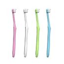 HRASY Orthodontic Toothbrush Small Head End Tuft Toothbrush Tiny Compact Interspace Brush for Braces and Teeth Detail Cleaning, 4 Pieces (C-2)