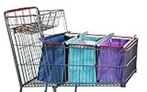 Lotus Trolley Bag -Lrg Club Cart Version-w/LRG COOLER Bag & Egg/Wine holder! Reusable Grocery Cart Bags sized for COSTCO, SAMS, ALDI, HEB & BJ. Eco-friendly 3-Bag Grocery totes