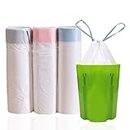THETAG Drawstring Trash Bags, Bunahome 20L Degradable Bin Bags Wastebasket Bag,Strong Garbage Bags for Kitchen Bath Bedroom Car Trash Can, Office Waste Bin Liners Unscented(45 * 50cm)