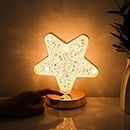 VERVENIX Star Shape Crystal Diamond LED Lamp Cordless Luxury Lamp with USB Rechargeable,3-Way Dimmable&Touch Control Decorative Nightstand Lamp for Bedroom,Living Room,Party,Restaurant Decor(Gold)