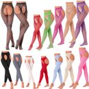 Women's High Rise Gym Crotchless Leggings Hollow Out Stretchy Yoga Fitness Pants