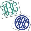 Custom Personalized Vine or Circle Monogram Initials Sticker Decal Compatible with Cups, Laptops, Tumblers, Car Windows (Glitter Available)