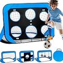 TGLTIC Soccer Goals Training Set with 4 Modes Fun Soccer Training Equipment for Indoor Outdoor, Pop Up Kids Soccer Goal Posts with Carry Bag, Soccer Nets for Backyard for Boys Girls
