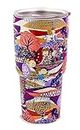 Vera Bradley Large Stainless Steel Travel Cup, 28 oz Tumbler with Lid, Double Wall Insulated Tumbler, Fall For Peanuts