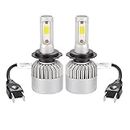 16000LM Max 200W(2 Bulbs) CREE LED Car Headlight H7 Halogen Lamp Bulb Built-in Cooling Fan 6500K White