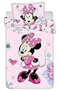 Jerry fabrics Juego de ropa de cama de Minnie Mouse, diseño de Minnie Mouse, flores de 02', 100 x 135 + 40 x 60 cm, 100% algodón