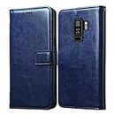 Casotec Flip Cover for Samsung Galaxy S9 Plus | Premium Leather Finish | Inbuilt Pockets & Stand | Flip Case for Samsung Galaxy S9 Plus (Blue)