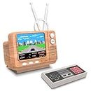 E-MODS GAMING Retro Games Console GV300S Mini TV Style 308 Video Games Player with Handheld Gamepad & AV Output - 3.0 Inch Screen Electronic Games Machine Xmas Gift for Kids Adults (Wood Grain)