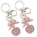 Keychains, Portable Metal Cartoon Keychain, Keychain Pendant, Exquisite for Mother'S Day Clothing Accessories Bag Car(pink)