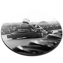 APSRA Round Mouse Mat (bw) - Cool Go Karting Kart Racing #39109Printed Rubber Mouse Pad Home and Office Use, Non Slip