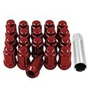 Wheel Accessories Parts 20 Pcs 12mm 1.50 12x1.50 Thread Car Spline 1.38" Long Lug Nut Red Spline Fits Many Chevy Honda Passenger Cars | Toyota Pass Cars with Aftermarket Wheels