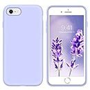 iPhone SE 2022 Case,iPhone SE 2020/8/7 Cases,DUEDUE Liquid Silicone Soft Gel Rubber Slim Mobile Phone Cover with Microfiber Cloth Lining Cushion Case for iPhone 7/8/SE2/SE3,Purple