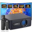 WZATCO Alpha X with FTS, Native 1080P Fully Automatic 4K HDR Projector for Home, Ultra Bright 750 ANSI, (Intelligent OA + Screen Fit), HDMI ARC, Android 9, BT 5.1, WiFi 6, 2GB 32GB