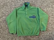 Patagonia Snap T Pullover Fleece Green Lime Synchilla USA Vintage Mens Small 90s
