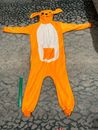 Fox Fursuit One Piece Orange Hoodie Pajamas With Zipper & Pouch For Small Adult