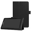 ZZOUGYY Tablet Cover for Amazon Kindle Fire 7 5th Generation(Model:SV98LN,2015 Release),Ultra Slim Folio Stand Lightweight Leather Case for Kindle Fire HD7 5th Gen 7" (Li-Black)