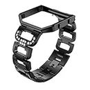 TopTen Cinturino in acciaio inossidabile con telaio compatibile con Fitbit Blaze Smartwatch, accessori di ricambio cinturino da polso regolabile, acciaio inox