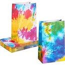 Zonon 24 Pcs Tie Dye Paper Bags Camouflage Treat/Goody Bags Retro Gift Bags Colorful Party Paper Bags Tie Dye Party Accessories Party Favor Decoration Supplies for Birthday Party(Classic Style)