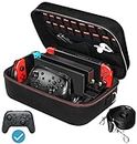 Nintendo Switch Game Traveler Deluxe and Storage CaseiVoler Portable Nintendo Switch Carrying-All Protective Hard Messenger Bag Soft Lining Pouch 18 Games for Switch Console &Accessories Black