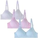 EDS Service Teen Girls Bras, Wire Free Cotton Training Braor Kids, Young Girls Sports Padded Crop Top with Adjustable Strap for Women 12-18 Years Pack of 3