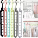 5pcs Multifunctional Closet Organizer With 9 Hole Coat Hanger For College Dorm Room And Bedroom Wardrobe - Space Saving Hanging Shelves System For Girls