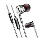 Repair Tools,Completely fit and Work Earphone Headphones D05 Metal Stereo Headset with Mic Earphones Noise Cancelling auriculares Earbud for Phone Xiaomi Music (Color : Silver Grey)