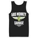 Fast N' Loud Officially Licensed Gas Monkey Garage Speed Wheels Mens Tank Top Vest (Black), Medium