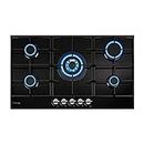GASLAND chef Gas Cooktop 5 Burners Built-in Gas Hob Black Tempered Glass Finish Gas Cooker Stove NG LPG 90CM