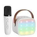 YLL Karaoke Machine for Kids, Portable Bluetooth Speaker with Wireless Microphone for Kids, Toys Birthday Gifts for Boys 4, 5, 6, 7, 8, 9, 10 +Year Old (White)