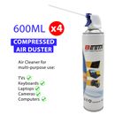 4x Compressed Air Duster Cleaner 600ML Can for Laptop PC Keyboard Camera TV
