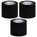 VCR Black Duct Tape - 18 Meters in Length 96mm / 4" Width - 3 Rolls Per Pack - Strong Book Binding Tape - Waterproof Heavy Duty Duct Tape