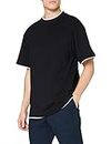 Urban Classics Bekleidung Contrast Tall Tee T-Shirt, Multicolore (Black/White), (Taille Fabricant: XXXXX-Large) Homme