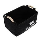 Totority Pet Toy Storage Toy Dog Accessories Toy for Jouets Pet Toy Basket Dog Toys Storage Bins Toy Basket for Pets Black Felt Basket Chest Rectangle Panel Wooden Square Child