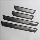 OLIKE for Honda Pilot 2016-2021 ABS+Stainless Steel Fashion Style Door Sill Scuff Plate Guard Sills Protector Trim