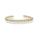 PAVOI 14K Yellow Gold Plated Twisted Chunky Bangle Bracelet | 14K Gold Plated | Lightweight Everyday Jewelry (7, Yellow Gold), Metal, no gemstone