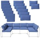 14 PCs Outdoor Patio Furniture Chair Cushions Set Replacement Blue Sofa Cushions