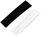 Hivata Hairband Women and Girl's & Baby Girls Adjustable Elastic Velvet Strip Headband in Black & White Color for School Use Facial Makeup,Face Wash Yoga Sports Beauty Tool (Pack of 2)