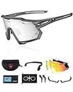 X-TIGER Polarized Cycling Glasses with 5 Interchangeable Lenses,MTB Biking Baseball Running Sports Sunglasses for Men Women