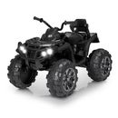Black 24V Kids Ride-On Electric ATV Off-Road Quad Car Toy w/2 Speeds LED Lights