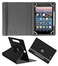ACM Rotating Leather Flip Case Compatible with Amazon Fire Tablet 7 Inch Cover Stand (Black)