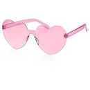 Rumyve 1 Piece Heart Shape Sunglasses - Womens Fashion Multicolor Rimless Heart-shaped Glasses Ladies Shades